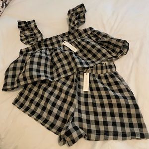 OLIVACEOUS Gingham Matching Set